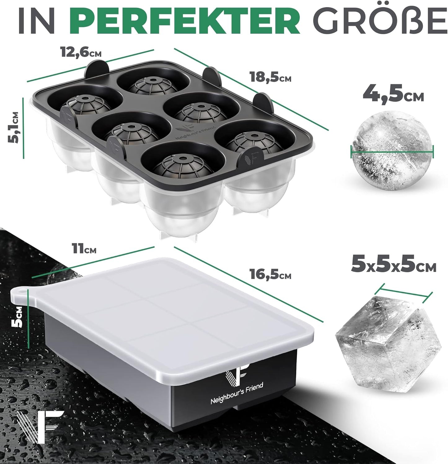 Neighbour's Friend IJsblokjesvorm - XXL - Silicone - Vaatwasmachinebestendig