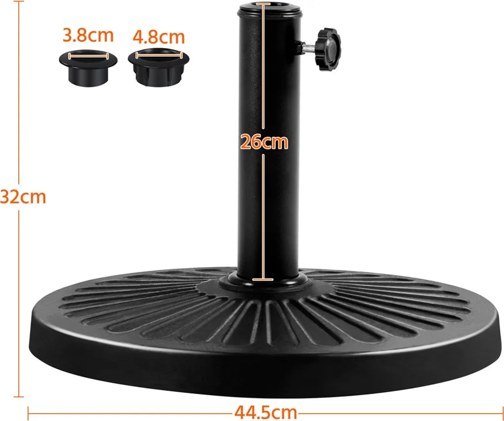 Yaheetech Parasolvoet - Rond - 46x46x34 cm - 10 kg - Zwart