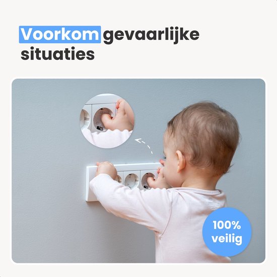 Stopcontact beveiliging - 30 stuks - Baby- en kinderbeveiliging - Geschikt voor Nederlandse stopcontacten - Wit - Luft - Stopcontactbeschermers - Afdekplaatje stopcontact