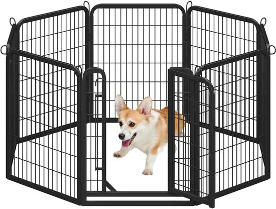 Yaheetech Puppyren 80 cm - 8-delig - Opvouwbaar - Automatische Vergrendeling