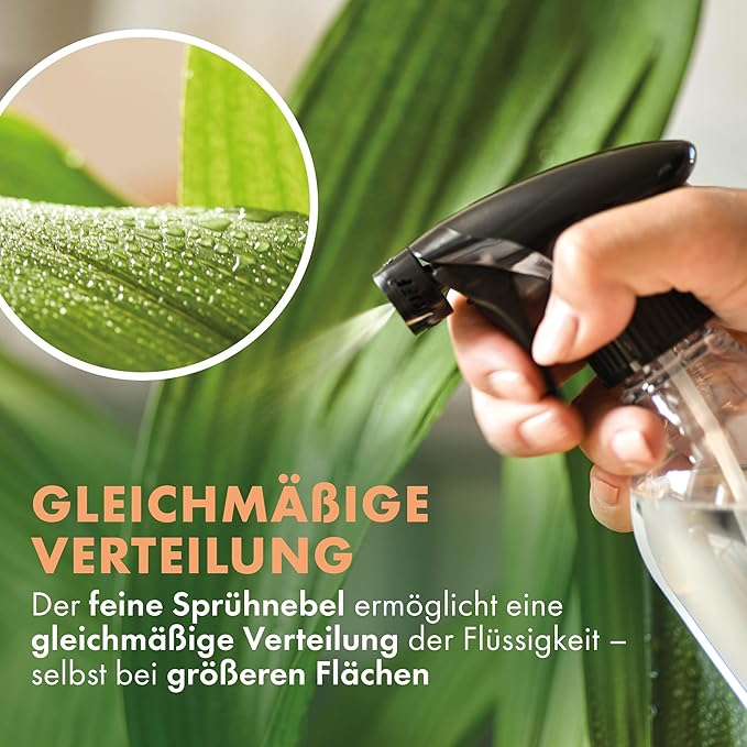 3 x spuitfles 500 ml met etiketten - gelijkmatig en fijn spuitbeeld, dichte en duurzame spuitfles planten, kleine spuitfles autoonderhoud, spuitfles, 3 x spuitflessen set