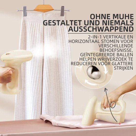 Bear Kledingstomer 1300W – Draagbare Handstomer met Aroma optie – 230ml Reservoir – Snelle Opwarming & Krachtige Stoom – Voor Alle Stoffen
