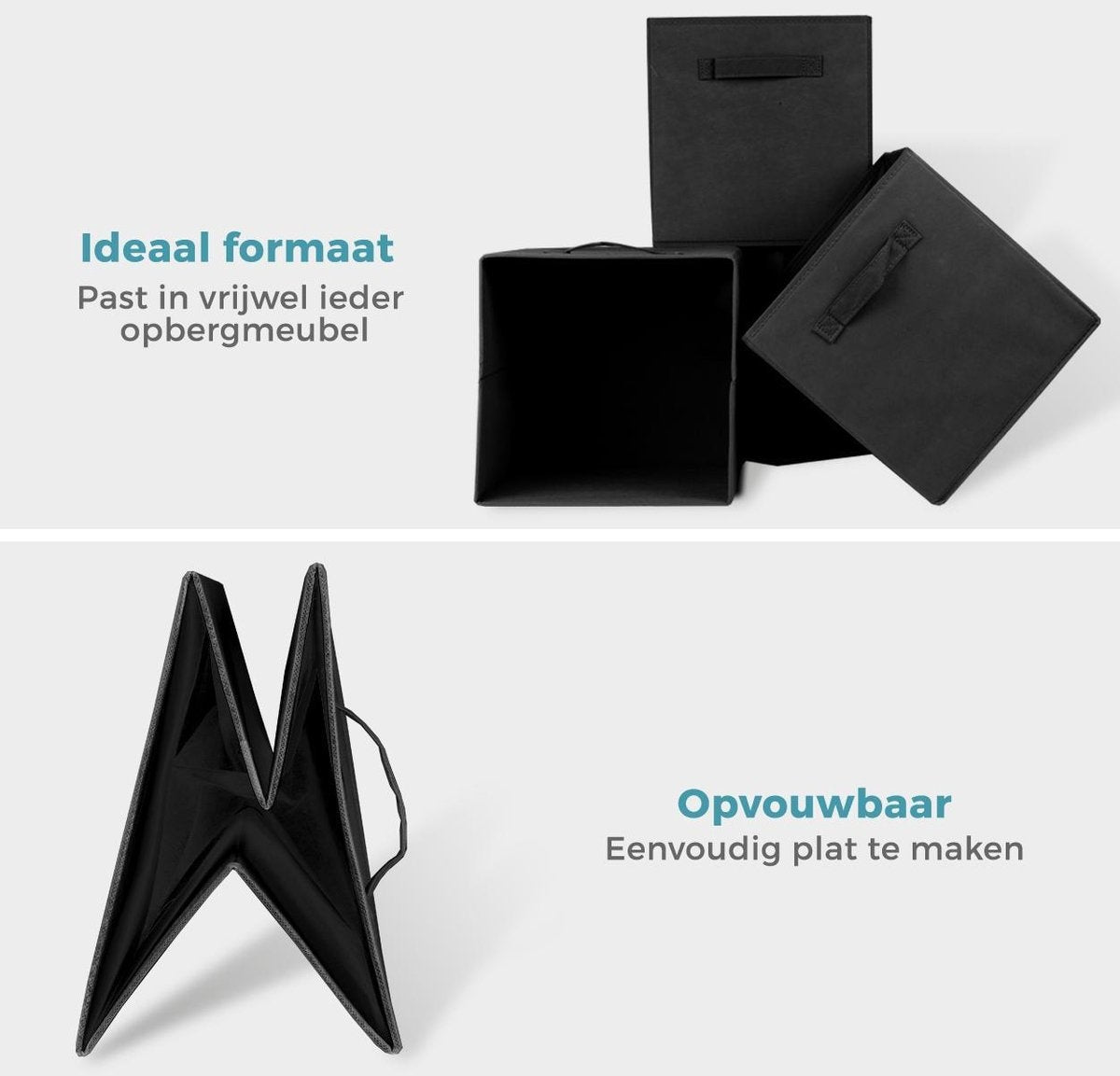 LifeGoods Kast Organizers - 6 Stuks - 20L - Textiel - Zwart