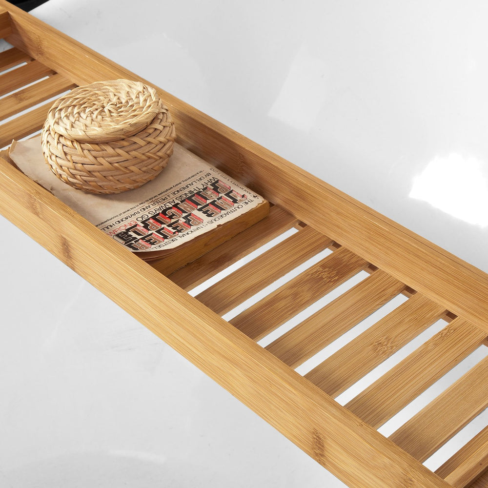 SoBuy Badplank van Bamboe – 80 cm – Massief Hout, Multifunctioneel voor Badkamer, Keuken of Woonkamer – Naturel