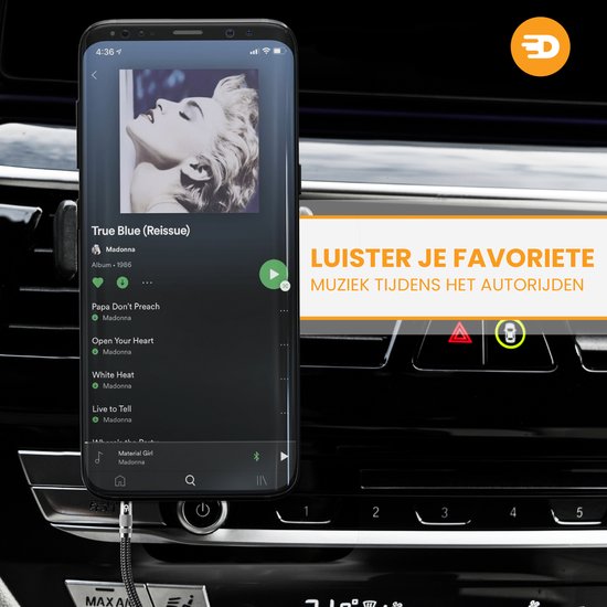 Premium AUX Kabel 3.5 mm - Nylon Audiokabel - Verguld - Mannetje naar Mannetje - Zilver - 3 meter