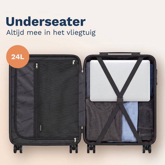 TRVLMORE Handbagagekoffer - 40x30x20 cm - 24L - Roségoud - Cijferslot - 4 Wielen