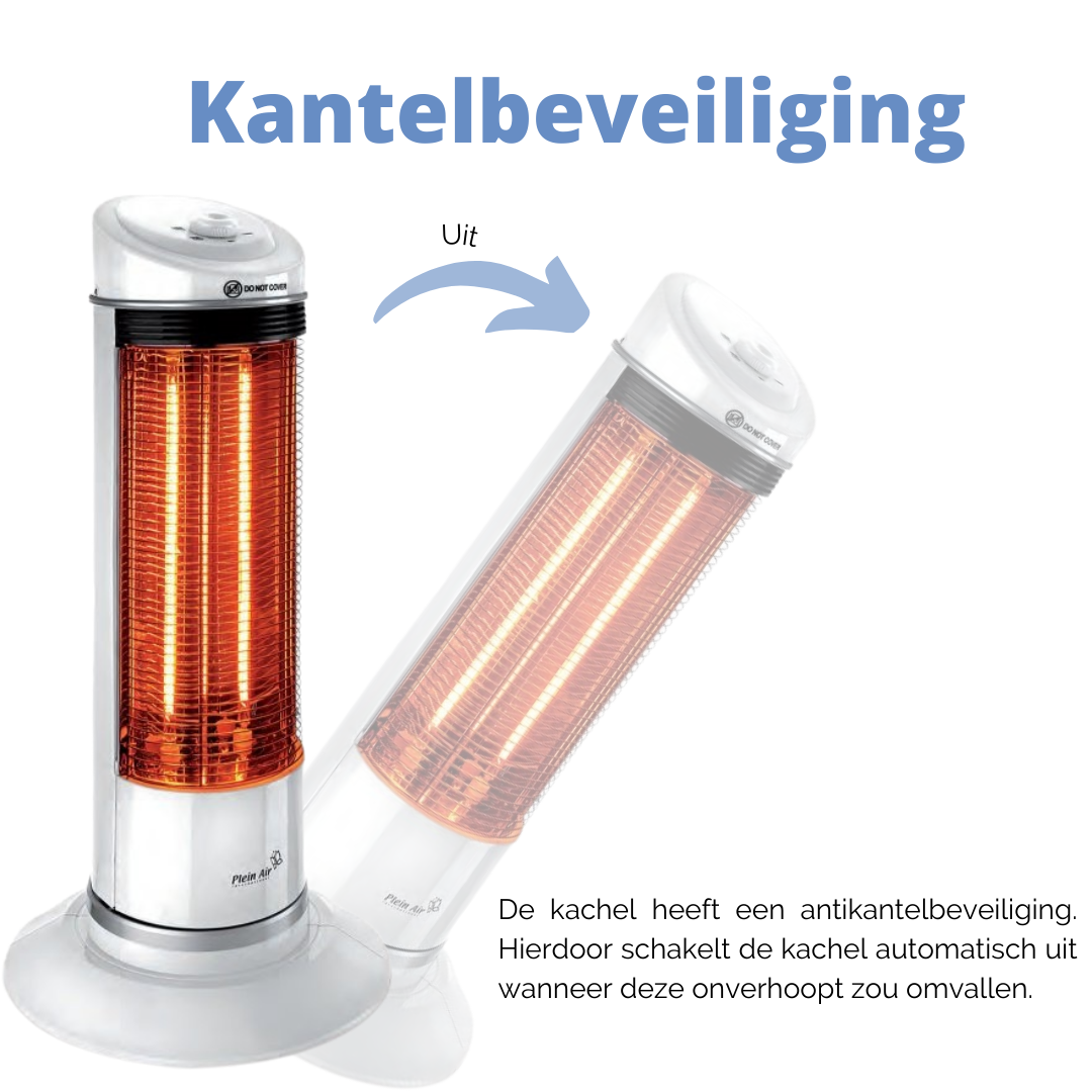 Plein Air Heater PAT-1200 - Keramische Kachel - 1200W -Roteerfunctie - 79 x 28 x 18,5 cm cm