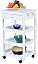 SoBuy FKW01-W Serveerwagen met 3 Etages en Lade - 42 x 36 x 75 cm - Wit