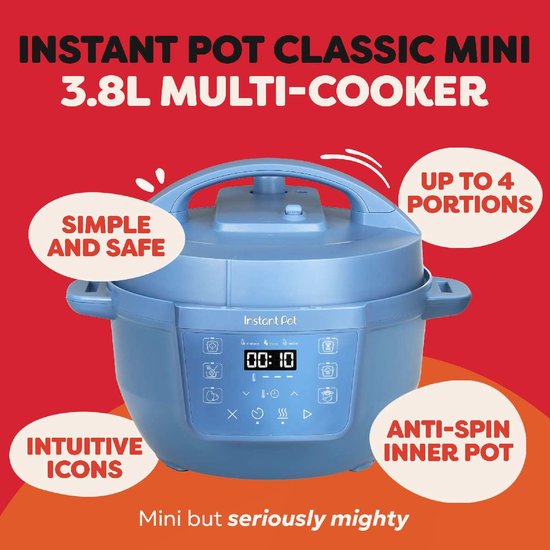 Instant Pot Classic Mini 3,8L Multicooker Daydream Blauw - 7-in-1 Snelkookpan - Slowcooker - Stomer - Yoghurtmaker - Tot 4 Porties - Compact Design - Tot 70% Sneller Koken