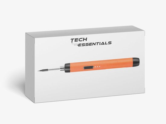 Tech Essentials Draadloze Soldeerbout - 8W - USB-C - Met Tin - Kit - Fijnsoldeerwerk - Pen - Accu - Soldeerset - Solder - Elektrisch Gereedschap - Oranje