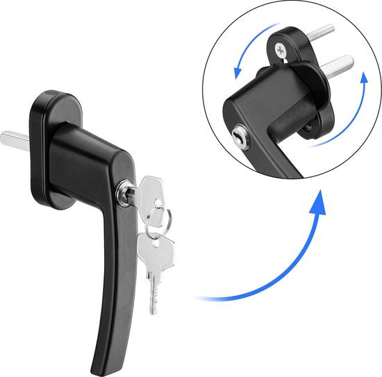 Monzana - Raamsluiting 8x - Afsluitbaar Slot Pin Lengte 35mm Zwart