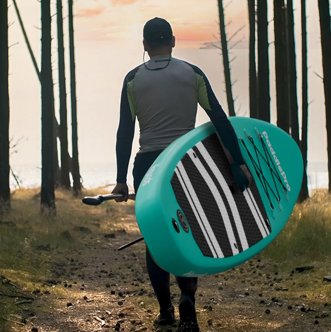 LifeGoods SUP Board - Complete Set - 320 x 81 x 15 cm - 135 kg - Mintgroen/Zwart