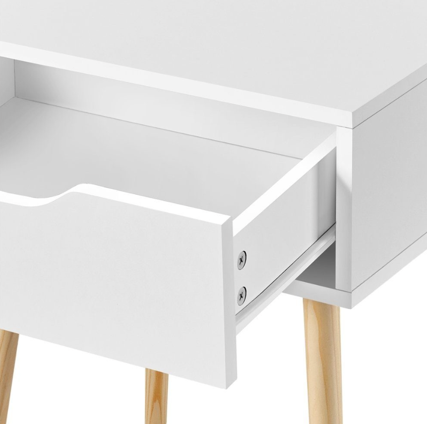 Yaheetech Set van 2 Nachtkastjes met Lade - Wit - 48,5 x 40 x 58 cm