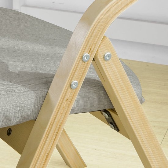 Klapstoel - Keukenstoel - Bureaustoel voor kinderen - Berkenhouten frame - Gewatteerd comfort - Afneembare wasbare hoes - 48 cm x 14 cm x 91 cm