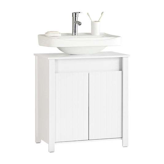 SoBuy Wastafel Onderkast - 2 deurs - 60 x 34 x 65,5 cm - Wit