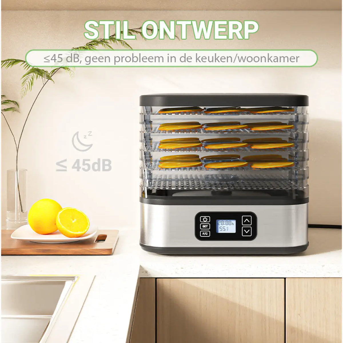 WOOX voedseldroger MX0195 - 5 laden - timer en temperatuurregeling