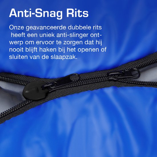 Active Era Professional Premium Slaapzak – 300 GSM Vulling en Waterafstotend – Mummieslaapzak met Binnenzak – 4 Seizoenen voor Kamperen, Camping, Backpacken, Hiken, Festivals, Logeren, Buitenhuis – Volwassenen & Kinderen – 220x80cm – Blauw