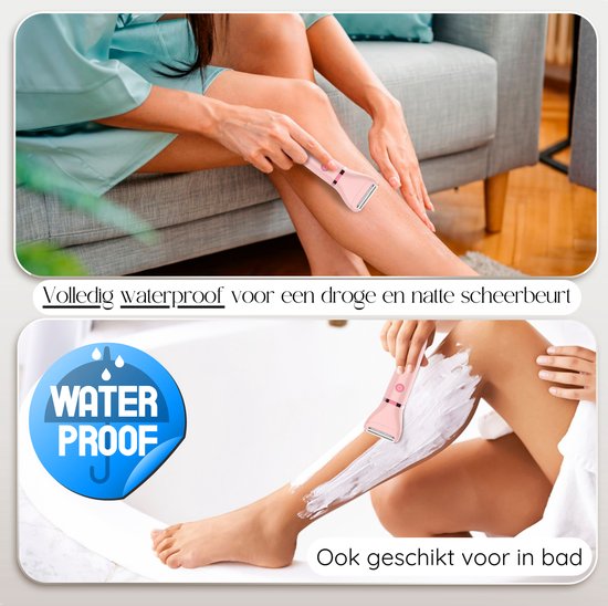 2-in-1 Ladyshave + 2 Extra Scheerkoppen - Gezicht - Oksels - Benen - Bikinilijn - Scheerapparaat Vrouw - Elektrisch Ontharen - Haarverwijderaar Dames - Trimmer Vrouw - Intieme Zone Schaamhaar - Ladyshaves Bikini