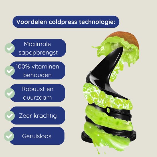 Safecourt Kitchen Sapcentrifuge - Slowjuicer voor Groenten & Fruit - XXL Vulopening - Krachtige motor - Zwart