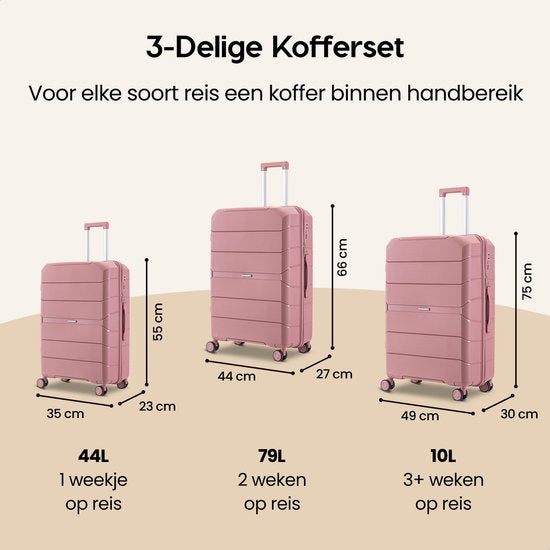 SC Urban Adventurer - Grote Reiskoffer - Cijferslot - 49x30x75cm - 110L - Reiskoffer met Kofferslot - Spinner wielen - Roze