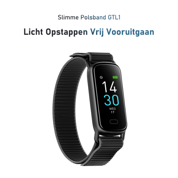 Fittek GTL1 Smartwatch - Zwart - 24/7 Gezondheidsmonitoring - 7 Dagen Batterijduur