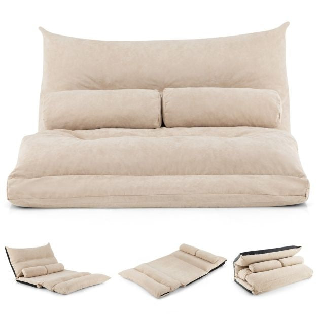 Coast Slaapbank – Inklapbaar & Verstelbare Rugleuning – 180 x 110 x 18 cm – Beige