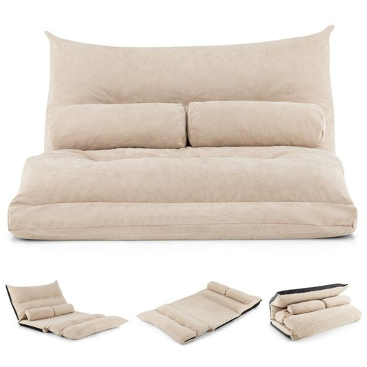 Coast Slaapbank – Inklapbaar & Verstelbare Rugleuning – 180 x 110 x 18 cm – Beige