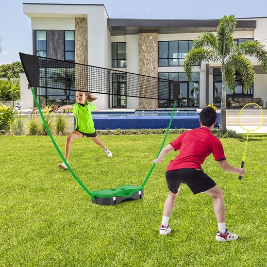 Coast Badmintonset – Incl. Net, Rackets & Shuttlecocks – 270 x 33.5 x 160 cm – Groen