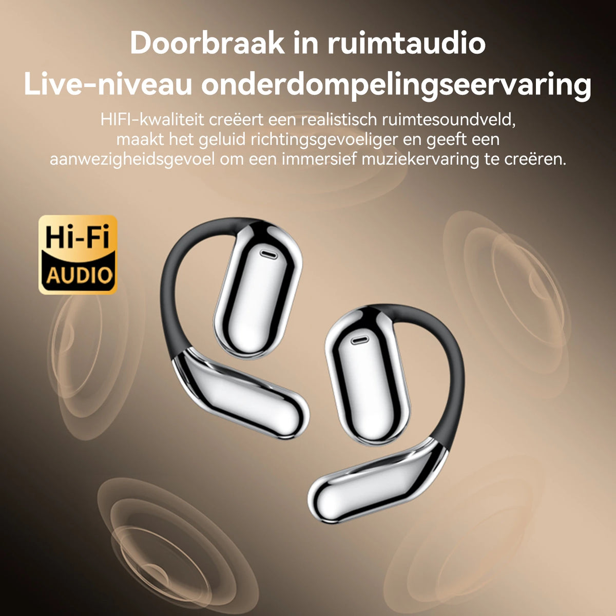 FITTEK YYK Q16 Pro AI Vertaal-Oordopjes - Zilvergrijs - Bluetooth 5.4, ANC, 40u Batterij