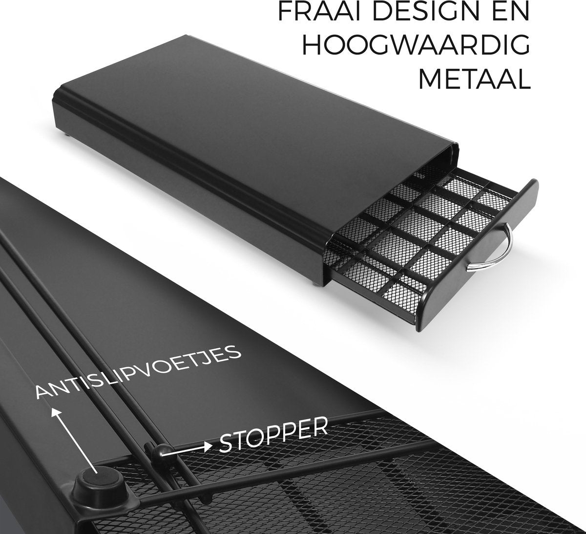 Gadgy Nespresso Capsulehouder met Lade - Koffiecups Houder Nespresso - Koffiehouder voor Nespresso Capsules - 50 Capsules - Cuphouder Zwart