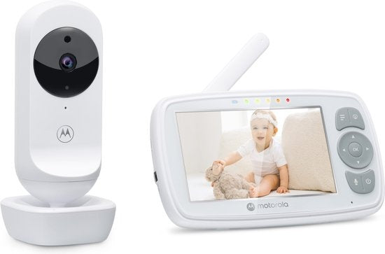 Motorola Nursery Babyfoon - met Camera - VM34 - 4.3-Inch Kleurendisplay - Infrarood Nachtzicht - Terugspreekfunctie - Slaapliedjes