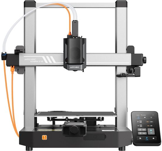 Anycubic Kobra 3 V2 Combo 3D Printer – 4/8-Kleuren ACE Pro Multicolor – 600 mm/s Snelheid – LeviQ 3.0 Auto-Leveling – 255×255×260 mm Bouwvolume – Vibratiecompensatie – 720p Camera – Direct Printklaar