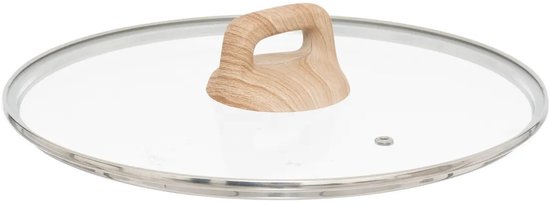 5Five Braadpan met glazen deksel - Alle kookplaten geschikt - groen/beige - D28 x H13cm - Souteerpan