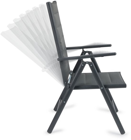909 OUTDOOR Tuinstoelen met Padding Set/2 - Inklapbaar - Verstelbaar - Aluminium&Polyester- 67x56x106 cm
