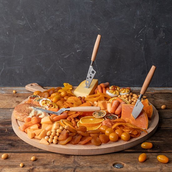 Boska Kaasmessenset Amigo – Kaasmesjes - Set van 3 – Voor Elke Kaassoort – Non-stick – Ergonomisch – RVS en Beukenhout