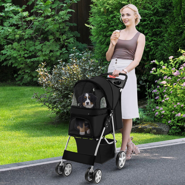 Coast Huisdierenbuggy – Voor Honden – Max. 15 kg – 81 x 45 x 101 cm – Zwart