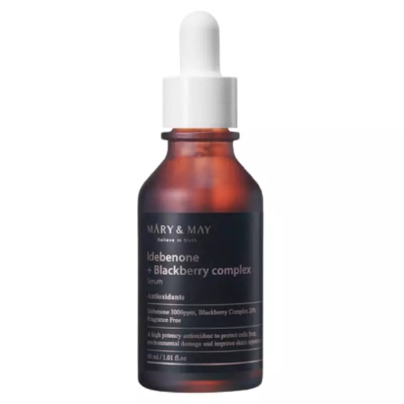 Mary&May Idebenone + Blackberry Complex Serum - Gezichtsserum met Idebenone & Braam - Verzorgend en Hydraterend - 10 ml