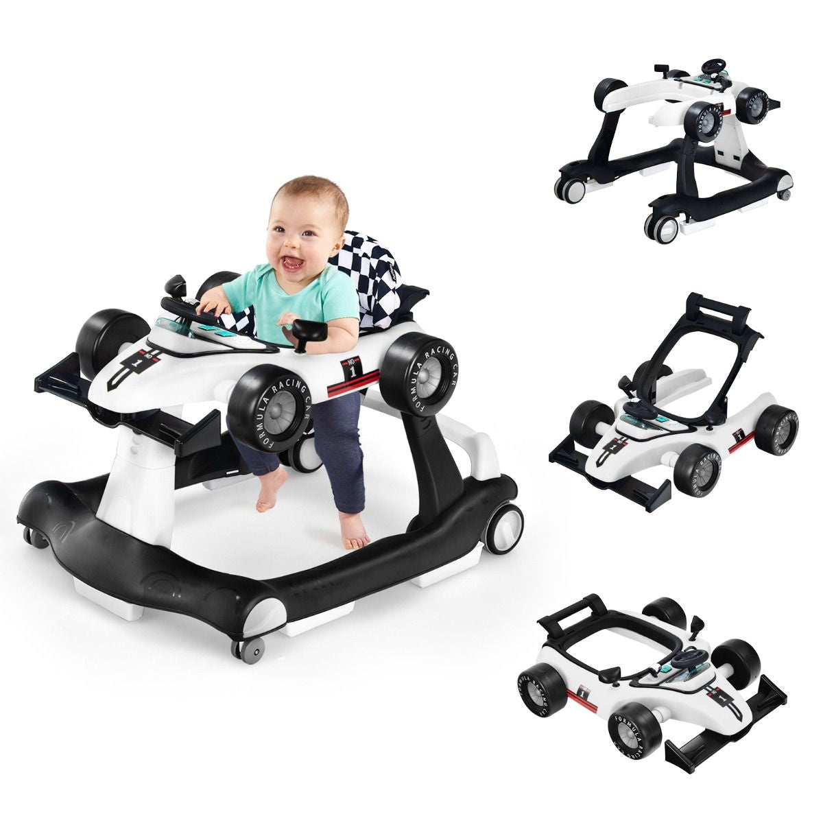 Coast 4 in-1 Loopauto met Instelbare Hoogte - Wit