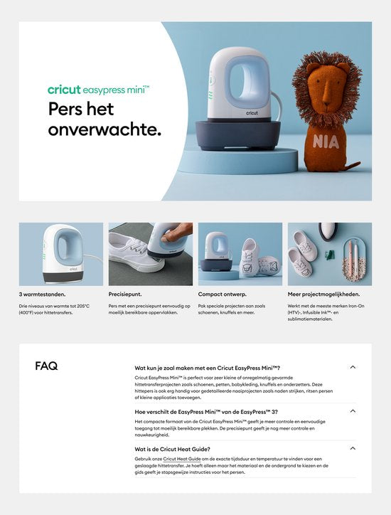 Cricut EasyPress Mini™ – Zen Blauw