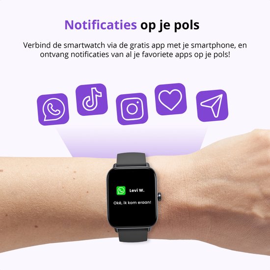 Maoo Boost 2 Smartwatch Dames & Heren – Volledige Belfunctie, WhatsApp & App-Notificaties – Hartslag, SpO₂, Slaapmonitor – Stappenteller, Calorieënteller – Multisport – IP68 Waterdicht – Android & iOS – Zwart