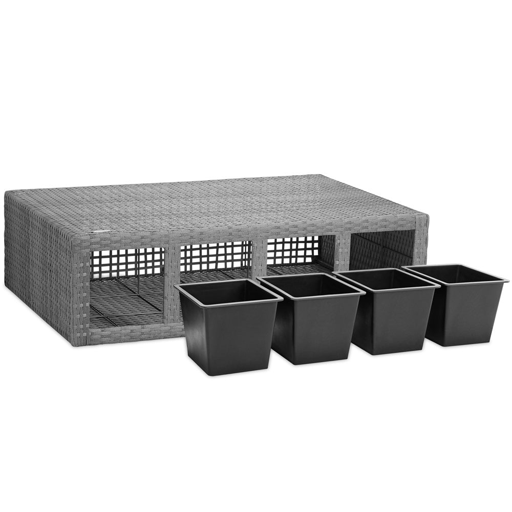 Casaria Polyratton bloempot grijs 95x27x60cm