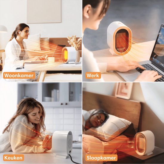 Vulpes Goods® Tech - Elektrische Kachel Pro - Ventilatorkachel - Heater - 2 Standen - 1200W - LED Indicatie - Wit