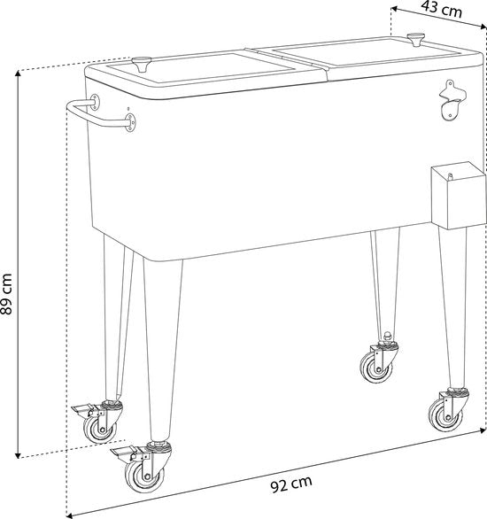 AXI Retro Cooler Wit - Koeler met wielen - 76L inhoud - Koelbox met aftapkraan