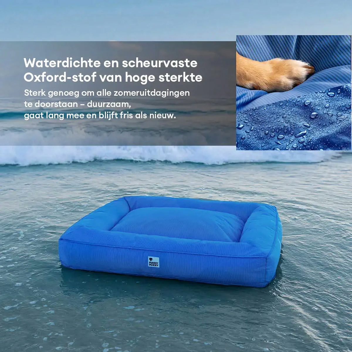 FUNNYFUZZY Orthopedisch Hondenbed - L - 75 x 58 x 13 cm - Donkergroen - Waterbestendig