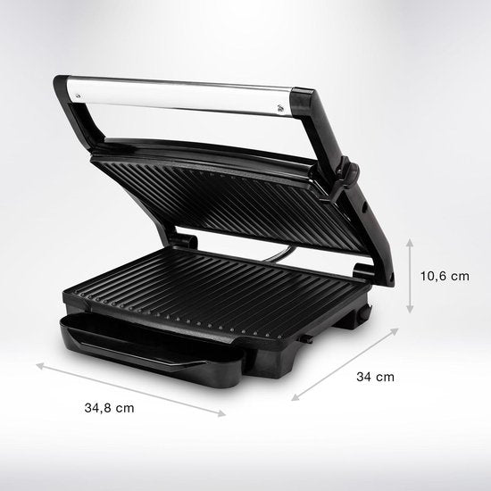 Princess Panini Grill 112415 - Contactgrill groot 30x24cm - Tosti apparaat - Grill apparaat - 2000W - Zwevende bovendeksel - Beste Koop Consumentengids Oktober 2025