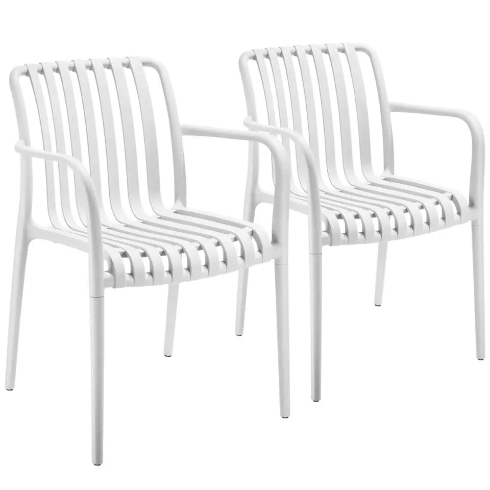 Tectake Tuinstoelen Alcudia Set van 2 - Weerbestendig - Stapelbaar - Kunststof