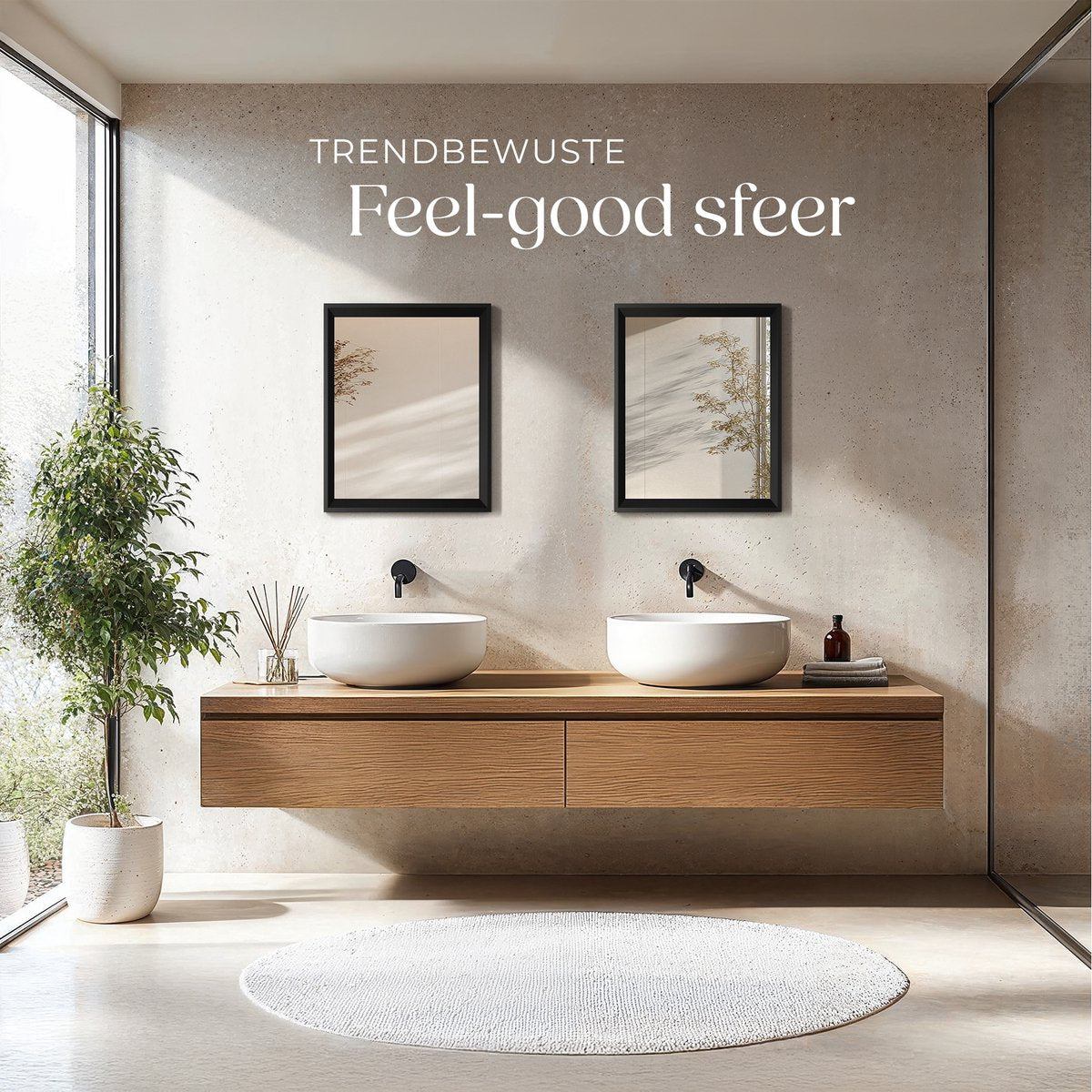 tectake® Wandspiegel Elina - 40,6 x 50,8 cm - Zwart - Rechthoekig Kunststoflijst