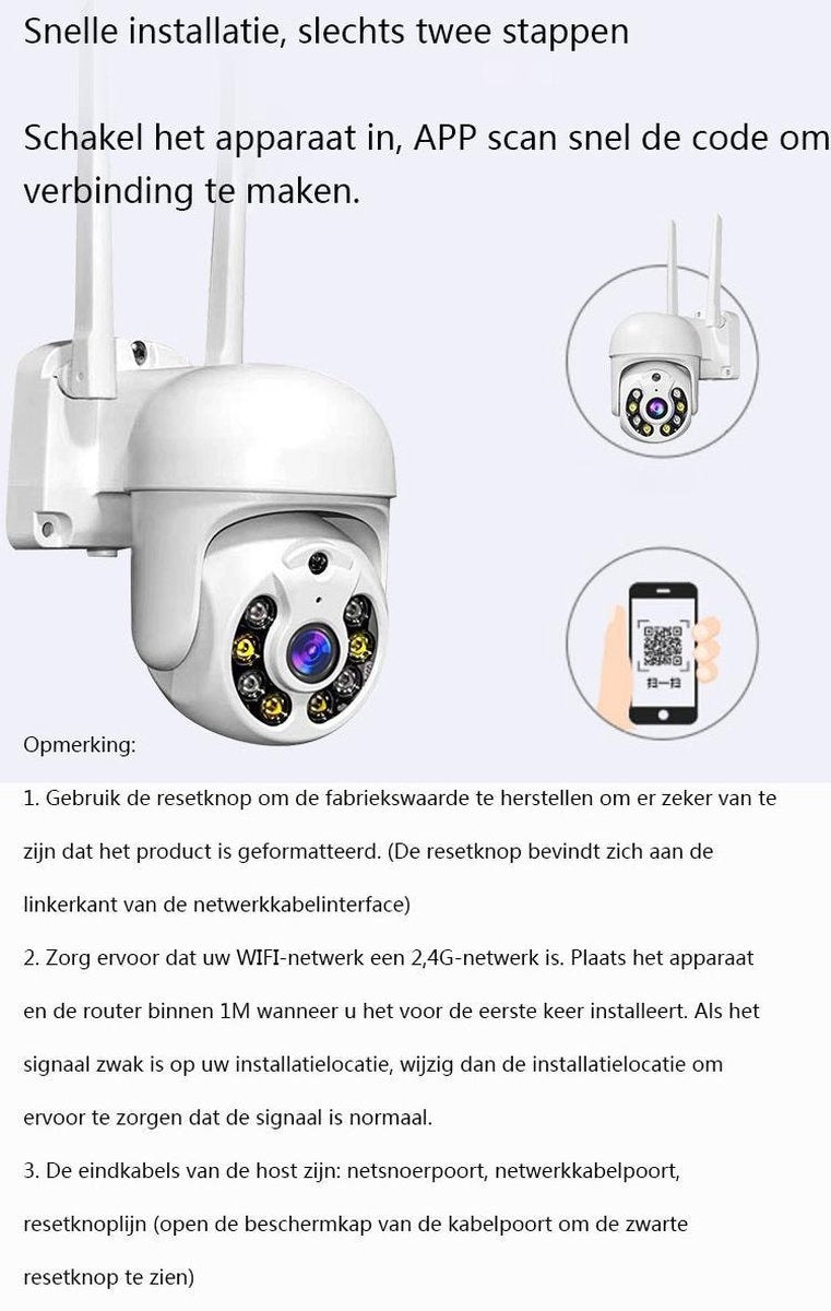 Fuegobird Wifi Smart Waterproof IP66 WIFI IP Camera-Outdoor Draaibaar en Kantelbaar Full HD 1080P-1 Inch Kleine Dome camera