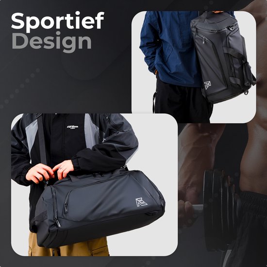 Sporttas - Sporttas Heren - Weekendtas Heren - Sport Tas Met Schoenenvak - Duffel Bag - Fitness Tas