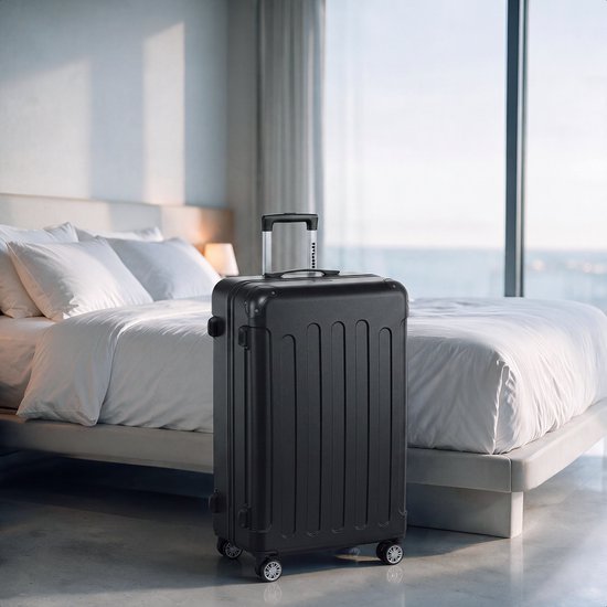 TRVLMORE Reiskoffer 110L – Hardcase ABS – 360° Wielen – Codeslot – Zwart